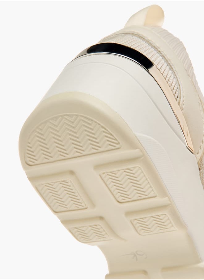 Celeste Women's Lace Detail Slip-On Sneakers with Wedge Heels  - Image 5