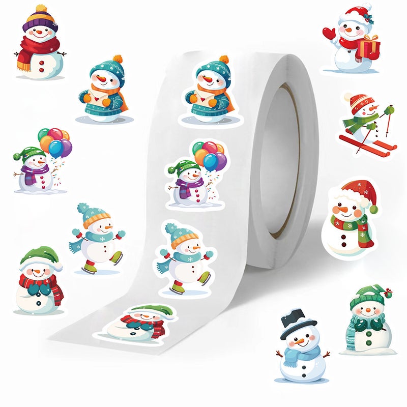 [Christmas Collection] 500 Sheets/Roll Envelope Sealing Stickers Self-Adhesive Label Stickers Hand Ledger Roll Stickers - Image 1