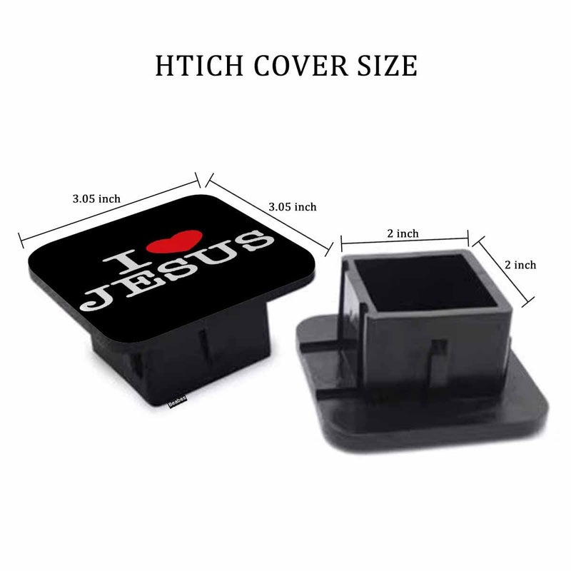 Beabes I Love Jesus Hitch Cover - Heart Bible Quote Christian Verse Rubber Trailer Plug Cap - Fits 2 Inch Receivers for Pickups  Trucks  SUVs  Cars - Image 2