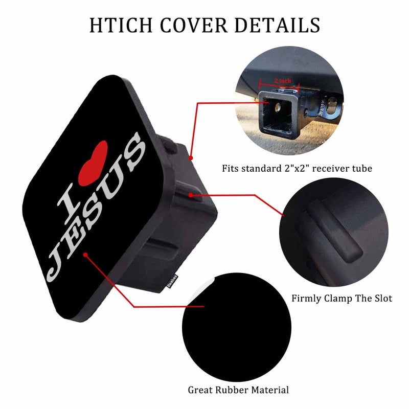 Beabes I Love Jesus Hitch Cover - Heart Bible Quote Christian Verse Rubber Trailer Plug Cap - Fits 2 Inch Receivers for Pickups  Trucks  SUVs  Cars - Image 3