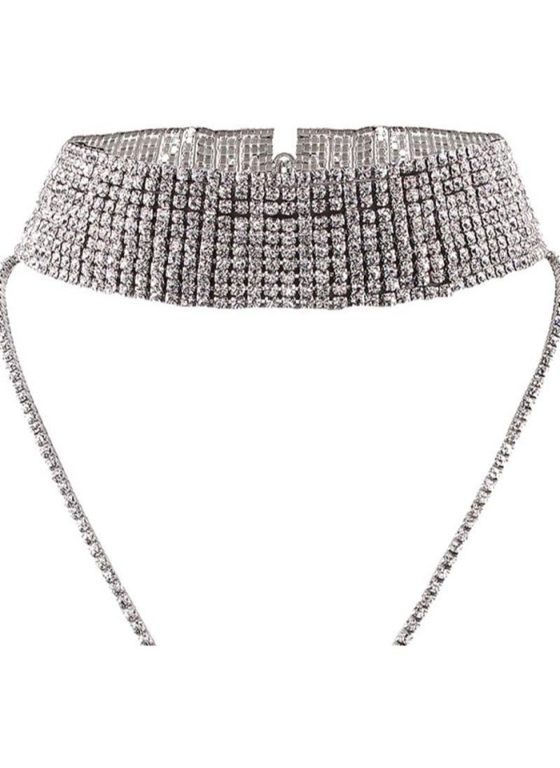 Generic - Layered Lariat Stone Studded Choker Necklace - Image 1