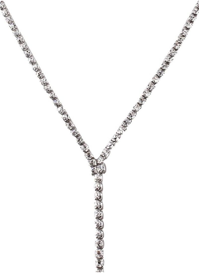 Generic - Layered Lariat Stone Studded Choker Necklace - Image 1