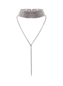 Layered Lariat Stone Studded Choker Necklace