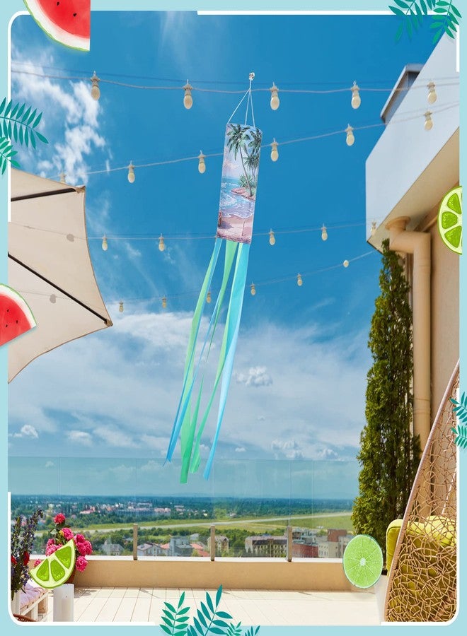 Macarrie 4 Pack Seasonal Windsock Spring Summer Fall Winter Outdoor Heavy Duty Hanging Decor Daisy Flamingo Pumpkin Snowbird Wind Socks Spinners for Garden Yard Decoration 5.91 x 39.37 Inch - Image 3