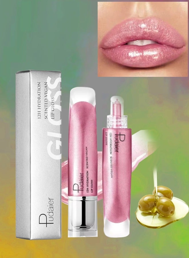 pudaier Lip Gloss Plumping Moisturizing and 12H Hydration Scented Vegan Lip Plumper Liquid Lipstick Sparkling Shiny Glossy Finish Lip Color Lifter Lip Plump Oil Gloss Lip Oil 07 - Image 1