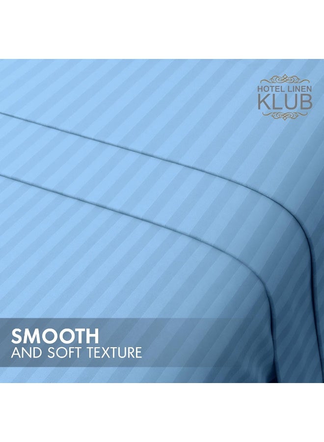 Hotel Linen Klub Hotel Linen Klub Striped Microfiber Fitted Sheet Set - King  - Image 4