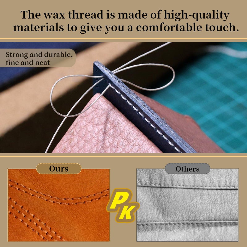 Jupean 48 Colors Waxed Thread, Leather Thread for Hand Sewing, Book Binding Threads, Leather Stitching Thread for Hand Sewing Craft DIY Bookbinding - Image 5