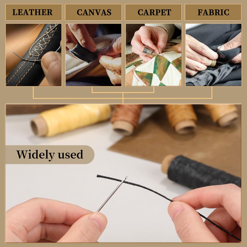 Jupean 48 Colors Waxed Thread, Leather Thread for Hand Sewing, Book Binding Threads, Leather Stitching Thread for Hand Sewing Craft DIY Bookbinding - Image 4