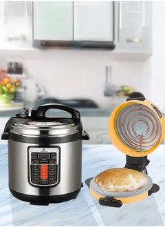 TOSCANA U Set of 6L Electric Pressure Cooker, 12 Functions, 1000W with 1800W Electric Arabic Bread and Pizza Maker  - Image 1