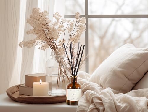 WEALD TRIBE Flower Reed Diffuser Set Vanilla Cinnamon Scent for Bathroom Air Fresheners | 4.0 fl oz Essential Oils with Sticks Home Fragrance Defusers | House Bedroom Office Shelf Decor & Gift - Image 4