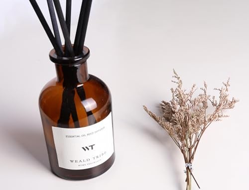 WEALD TRIBE Flower Reed Diffuser Set Vanilla Cinnamon Scent for Bathroom Air Fresheners | 4.0 fl oz Essential Oils with Sticks Home Fragrance Defusers | House Bedroom Office Shelf Decor & Gift - Image 3