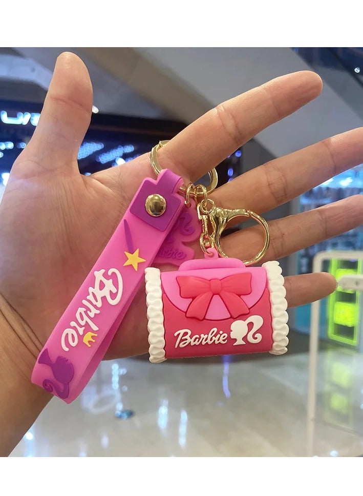 Barbie 3D Keychain, Key Ring, Girls, Barbie Handbag Medal, Gifts, Anime Accessories, Pink - Image 1