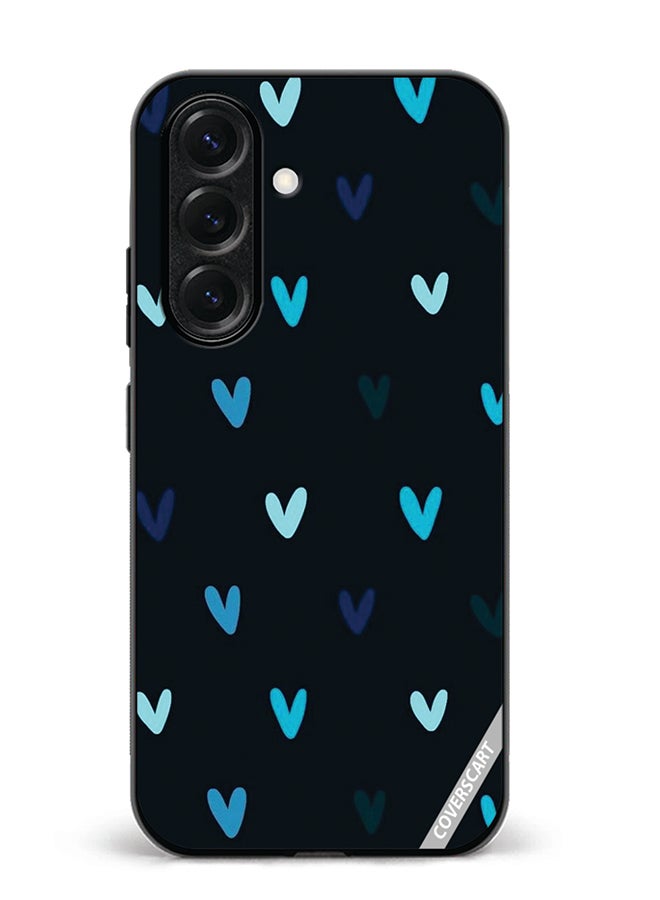 VR CREATIVE Protective Case Cover For Samsung Galaxy S25 Plus Blue Hearts Design Multicolour
