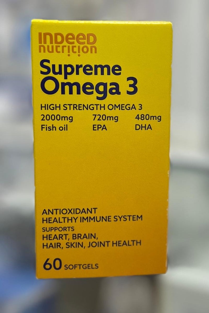 إنديد كبسولات إنديد نيوتريشن سوبريم أوميجا 3، 60 كبسولة - Image 1