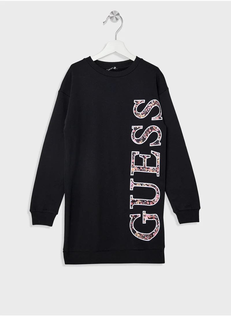 GUESS Kids Logo Active Long Sleeve Dress