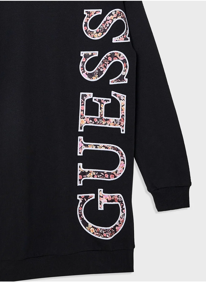 GUESS Kids Logo Active Long Sleeve Dress