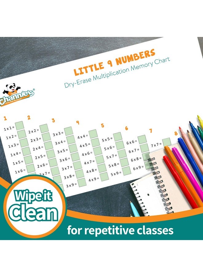 Channie's Channie’s Math Practice Combo Pack for Elementary School Students, One Page a Day Workbook and Little 9 Little Numbers Reusable Dry Erase Poster for Practicing Single Digit Multiplication Problems - Image 4