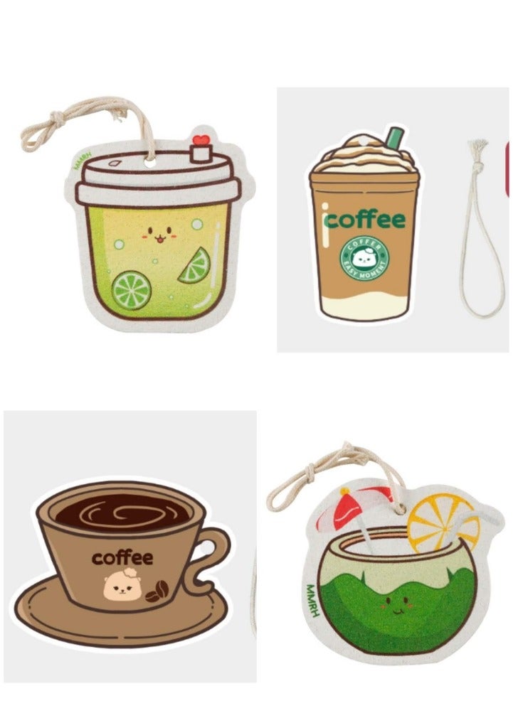 4 عبوات من إسفنجة غسيل الأطباق المضغوطة من لب الخشب، إسفنجة غسيل سحرية، 4 تصاميم متنوعة - Image 1