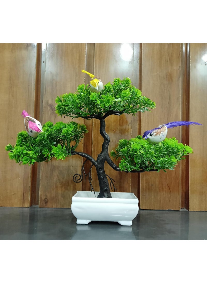 Generic Decorative Office Cherry Plant with Pot Garden Bonsai Artificial Decoration  - Image 1