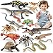 THINKBAY 14PCS Reptile Animal Figurines Toys Amphibians Diorama Toys with AxolotlHorned LizardSnakeSpiderChameleonFire SalamanderCrocodile Rainforest Animal Figurines Toy Party Favor for Kids - Image 2