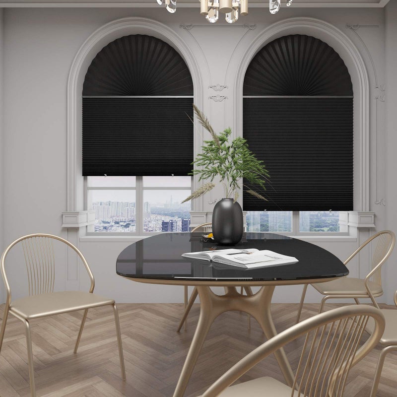 Changshade 6-Pack Pleated Paper Temporary Shades Cordless Light Filtering Cut to Size Temporary Paper Blinds for Indoor Windows of Office, Bedroom, Bathroom, Living Room, 36" W x 72" H, Black - Image 5