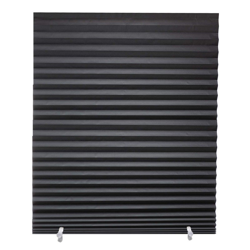 Changshade 6-Pack Pleated Paper Temporary Shades Cordless Light Filtering Cut to Size Temporary Paper Blinds for Indoor Windows of Office, Bedroom, Bathroom, Living Room, 36" W x 72" H, Black - Image 1