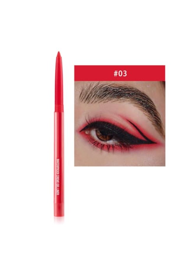 DekRion Eyeliner Pen Waterproof Eyeliner Longlasting Red Eye Liner HighPigmented Colorful Eyeliners Easy To Use Eye Liner Pen for Women Red - Image 3