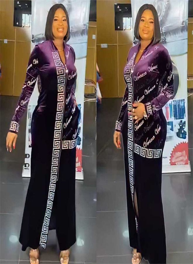 Loquat Long Sleeved Korean Velvet Dress Abaya Purple 