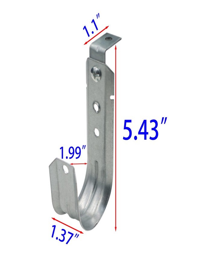 Xadnitu Cable Support J Hook with Angle Clip, 2" Heavy Duty Metal Wire Cable Support J-Hook Hangers for Attaching Horizontal Surfaces & 1/4" Threaded Rod (20 Pack) - Image 2