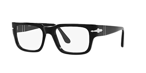 Persol Mens PO3315V Rectangular Prescription Eyewear Frames, Black/Demo Lens, 55 mm - Image 2