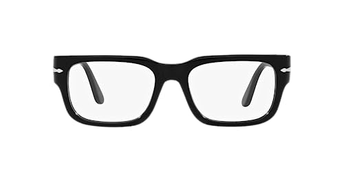 Persol Mens PO3315V Rectangular Prescription Eyewear Frames, Black/Demo Lens, 55 mm - Image 1