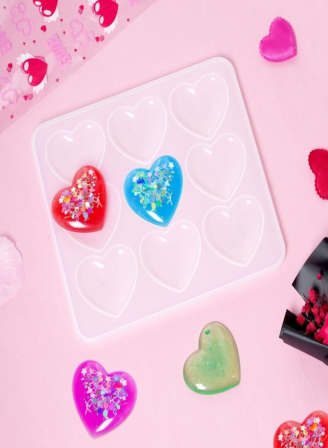 Yookat 4 Pieces Heart Resin Silicone Molds Epoxy Resin Heart Molds Silicone Heart Shaped Resin Molds for Valentines DIY Craft (4) - Image 5