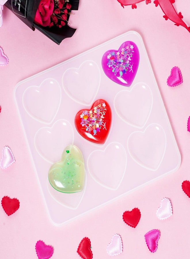 Yookat 4 Pieces Heart Resin Silicone Molds Epoxy Resin Heart Molds Silicone Heart Shaped Resin Molds for Valentines DIY Craft (4) - Image 4
