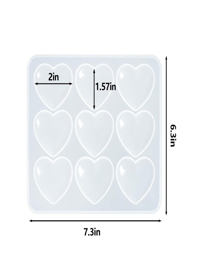 Yookat 4 Pieces Heart Resin Silicone Molds Epoxy Resin Heart Molds Silicone Heart Shaped Resin Molds for Valentines DIY Craft (4) - Image 2
