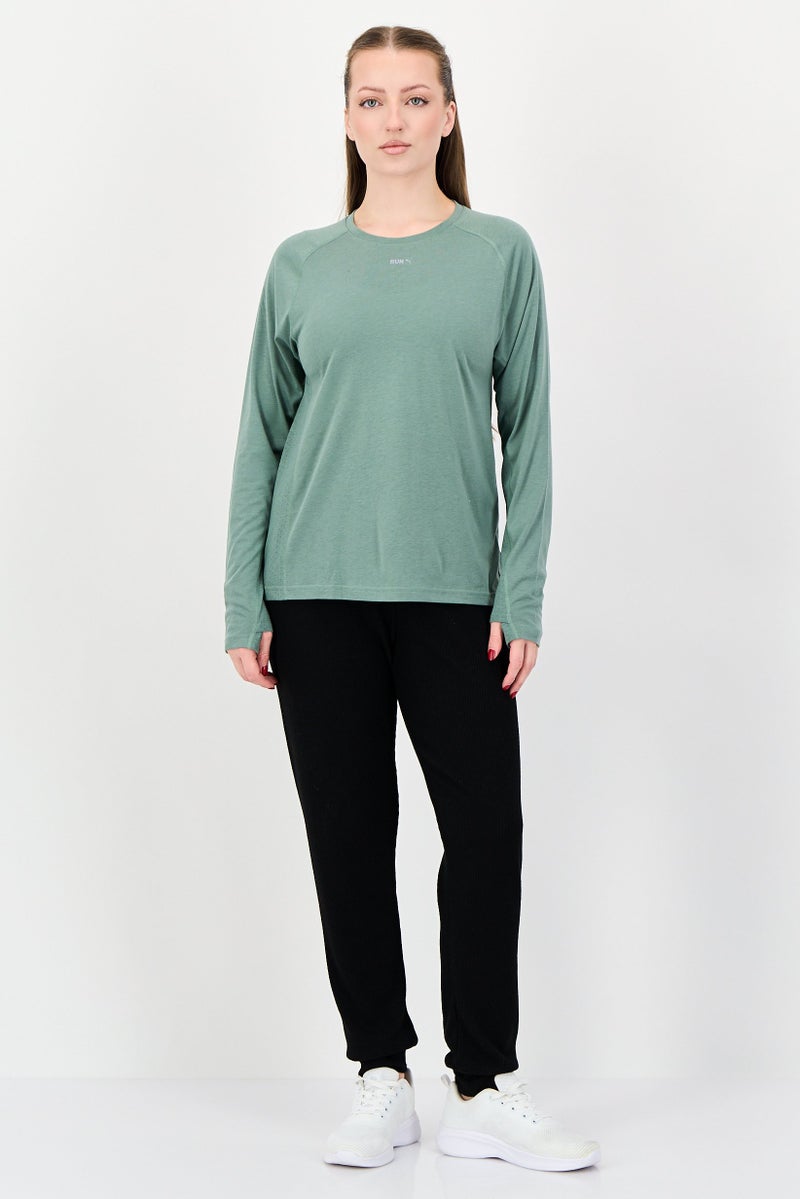 PUMA Women Sportswear Fit Long Sleeve Running Top, Sage Green - Image 4