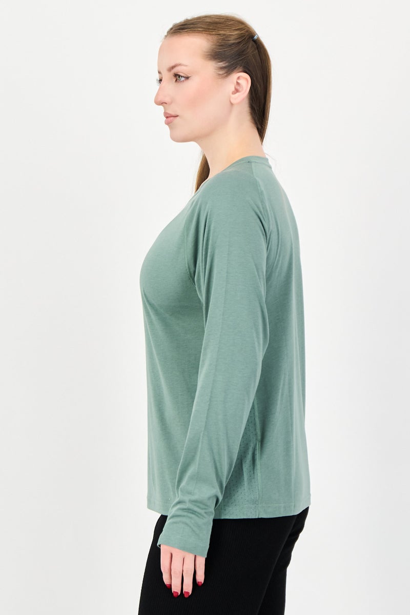 PUMA Women Sportswear Fit Long Sleeve Running Top, Sage Green - Image 2