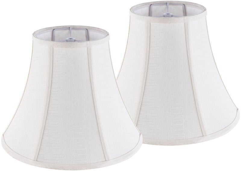 JERHOUS Creme White Bell Lamp Shades Set of 2 Medium Shade 6.7``Top x 13``Bottom x 10``High(Spider) Traditional Lampshade for Table & Bedside Lamp - Replacement Lampshades By JERHOUS - Image 1