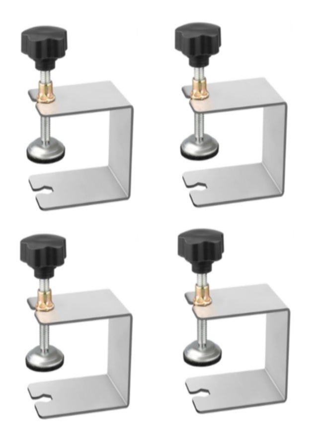 Drawer drawing surface auxiliary installation artifact clip carpentry fixed panel G-shaped clip g-word quick fixing clip fixer drawer fixer [stainless steel] 4pcs - Image 1