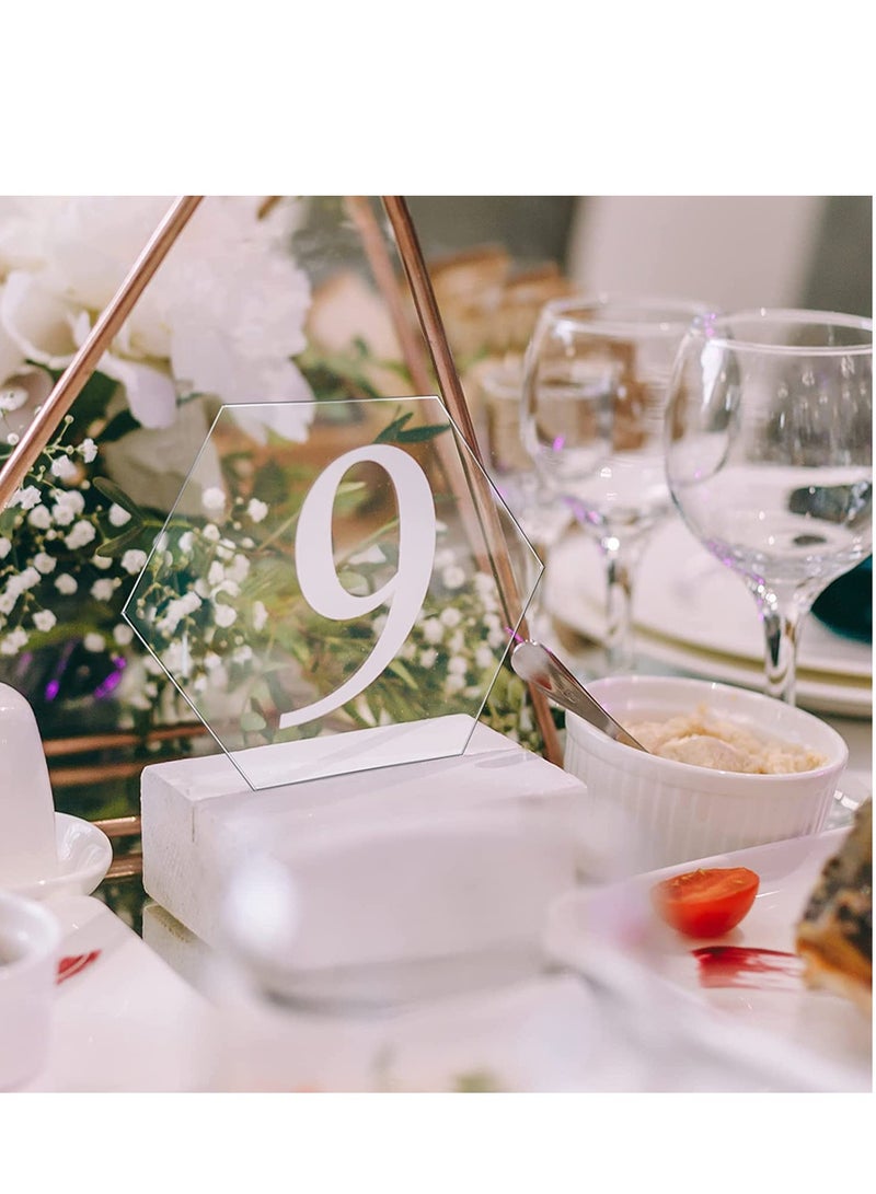 Zikra Clear Acrylic Place Cards 20 Pcs Hexagon Blank Plates Tiles Name Plate Seating Chart Escort Plastic Card Sign for Wedding DIY Table Setting Dinner Party - Image 2