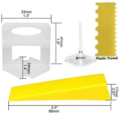 FLAMINGO ENTERPRISE FLAMINGO ENTERPRISE Tile Wall Floor Spacer Tile Levelling Tools 100 Wedge and 200 Clips 4mm Lever Tool 5 cm  - Image 2
