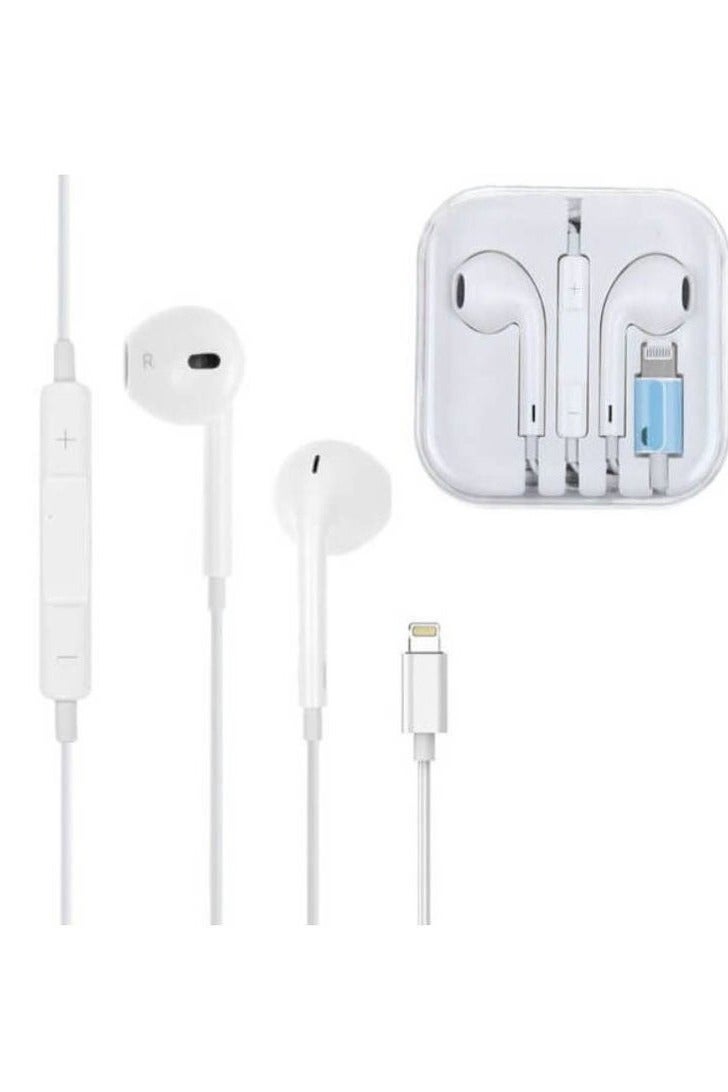 GO-DES Wired Lightning Ear phone with Mic For IPhone X 11 12 13 Pro Max (White)