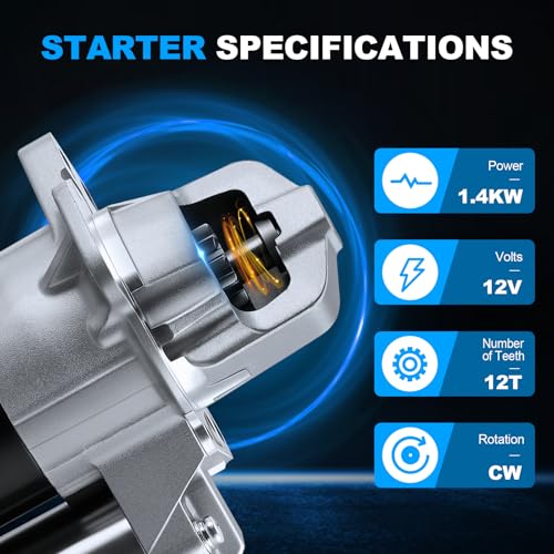 Freudeere 17986 Starter Fit for Chevy Traverse 08-20, Buick Enclave Lacrosse, Cadillac SRX XTS STS, GMC Acadia 2007-2016, Colorado, Impala, Malibu, Canyon, Terrain 3.0L 3.6L 17986N 12588493 M000T35871 SMT0307 - Image 2