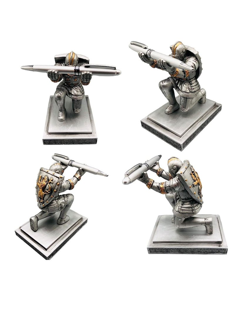 XiuWoo Executive Knight Pen Holder Personalized decoration Desk Accessory Stationery organizer, creative Stand Decorative Gift for Office - Image 3