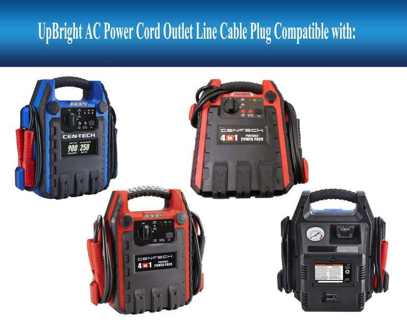 UpBright AC in Charging Cord Charger Cable Compatible with CenTech 4-in-1 Jump Starter Air Compressor Item# 62453 62374 56631 Portable Power Pack 348985 Jump Start Cen-Tech 12V 17Ah Lead-Acid Battery - Image 3
