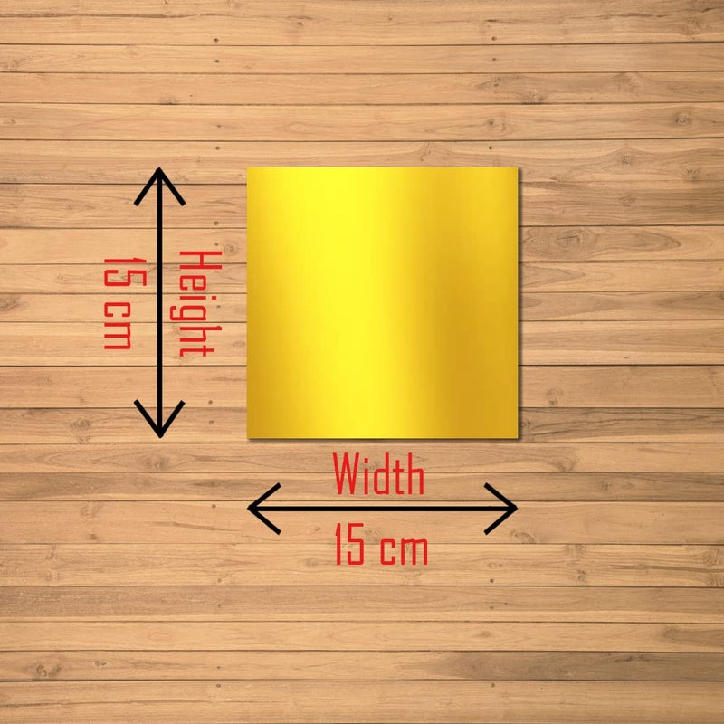 DSticker DSticker 20 Big Square Gold 3D Acrylic Stickers Home Decorative Art Mirror Wall Stickers Square Mirror for Wall Stickers Size 15x15 Cm 20VeryBigSquareGold  - Image 2