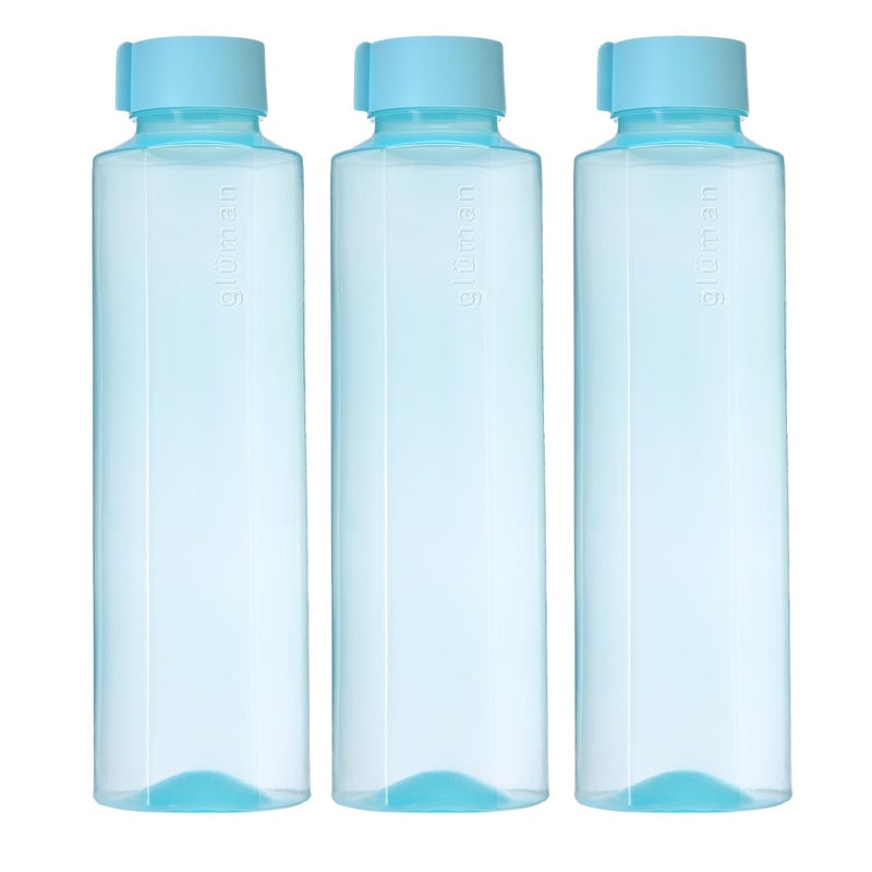 Gluman Fresco Fridge Water Bottle | SET OF 3 | BPA Free | 100% Leak Proof | Office Bottle | Gym Bottle | Home | Kitchen (Sky Bue) - Image 5