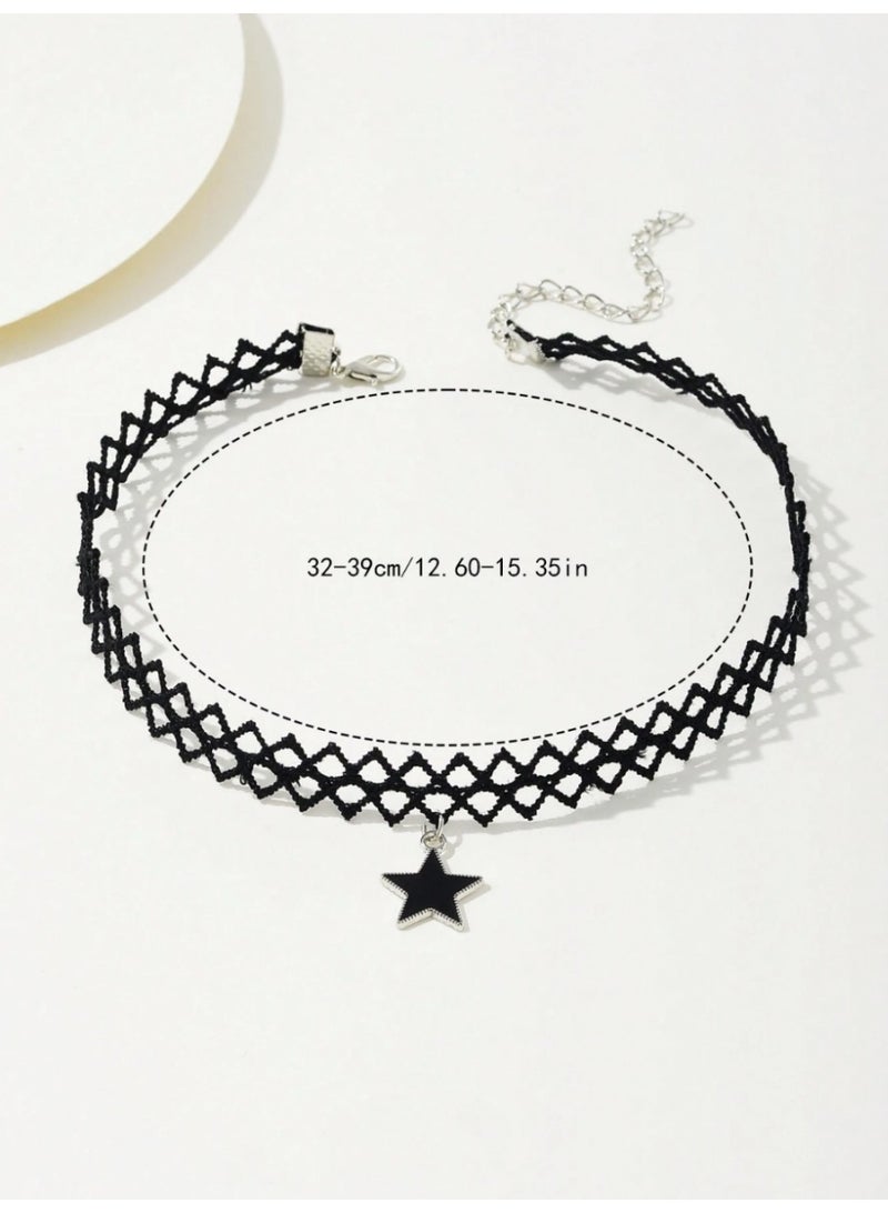 Women’s Hollow Lace Star Necklace - Image 4