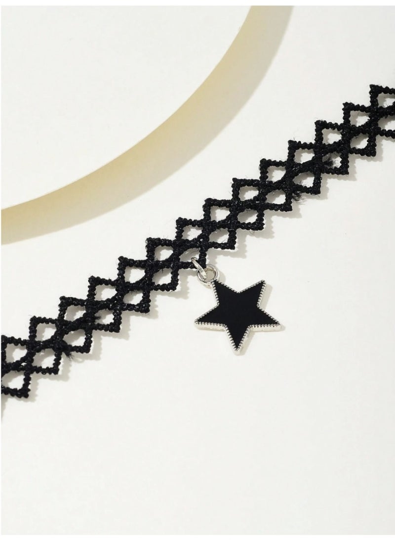 Women’s Hollow Lace Star Necklace - Image 2