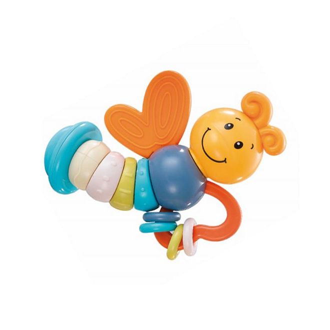 Goodway Baby Swivel Teether Rattle Shaker Toy - Orange - Image 1