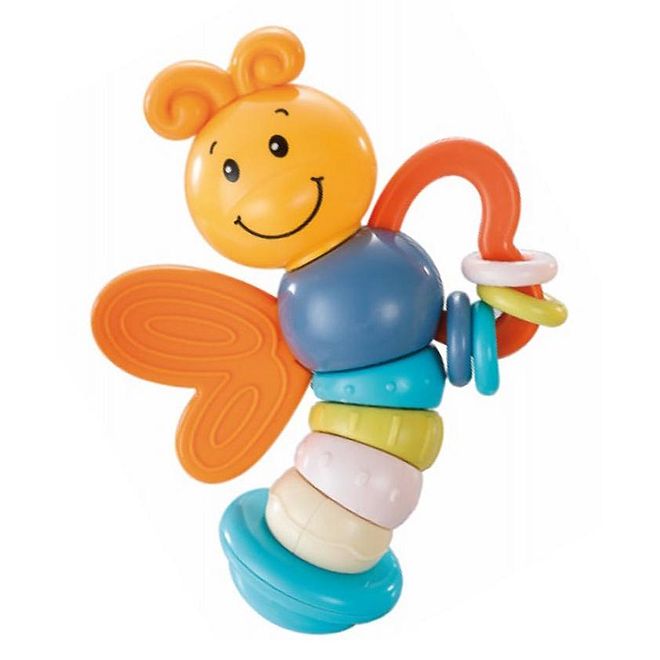 Goodway Baby Swivel Teether Rattle Shaker Toy - Orange - Image 2